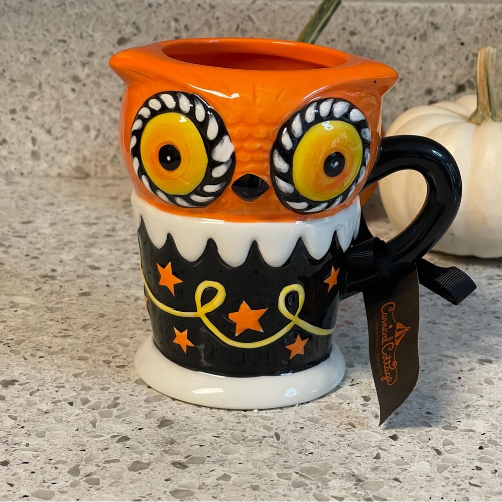Johanna Parker Owl Mug Carnival Cottage Halloween spooky circus vintage style